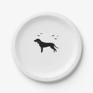 Bluetick Dog � Halloween Moon Silhouette Classic T Paper Plate