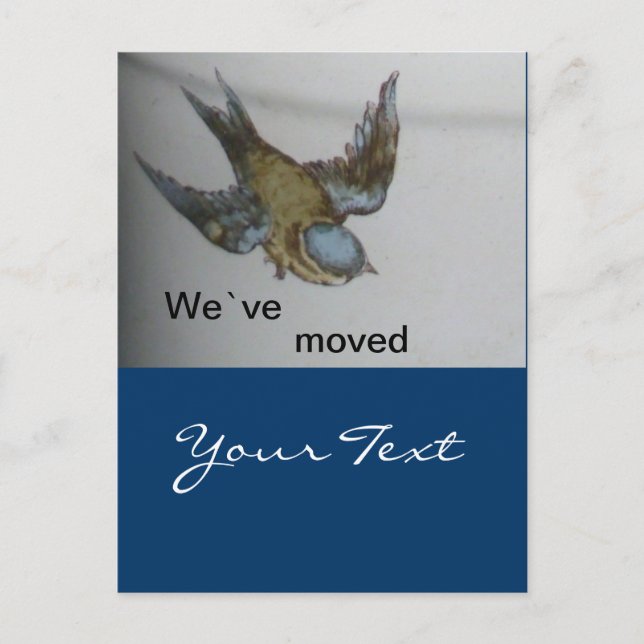 bluetit-wir sind umgezogen announcement postcard (Front)