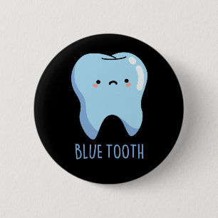 Bluetooth Funny Technical Blue Tooth Pun Dark BG 2 Inch Round Button