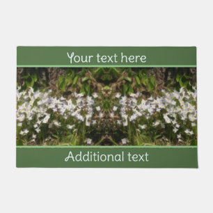 Bluets Tiny Blue Flowers Painting Personalized Doormat