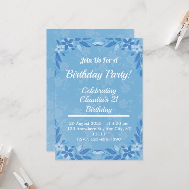Bluey birthday party invitations (Front/Back In Situ)