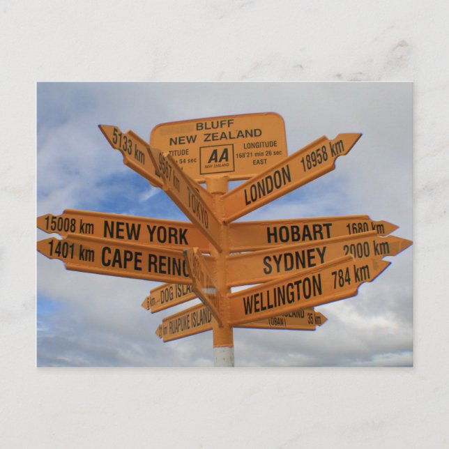 Bluff, New Zealand Postcard (Front)