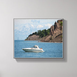 Bluffs de cheminée - toile enveloppée par lac