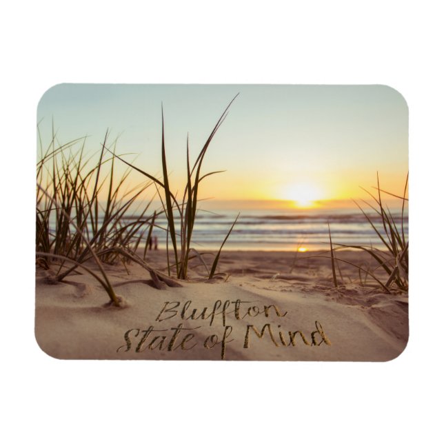Bluffton State of Mind Written in Sand SC Beach Magnet (Horizontal)