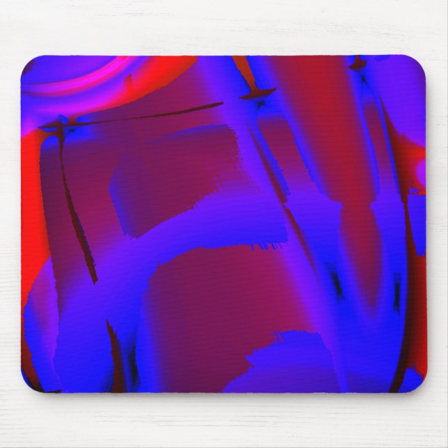 Bluish cropped digital paint magnification on wine mouse pad (Front)