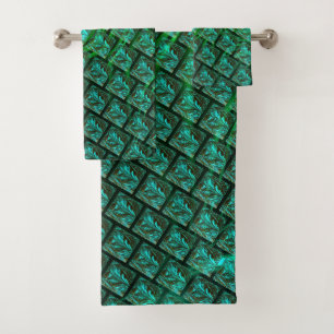 “Bluish eyes in grating”, striped, blurred image Bath Towel Set