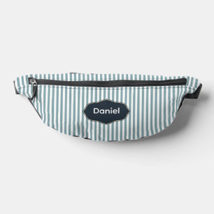 Bluish-Green Vertical Stripes Fanny Pack