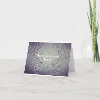 Bluish Grey 1rst Anniversary Holiday Card