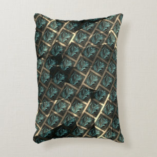 Bluish grey brick effect, under dark spot in lines accent pillow