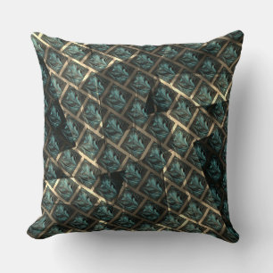 Bluish grey brick effect, under dark spot in lines throw pillow