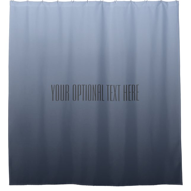 Bluish Grey Gradient custom text shower curtain (Front)