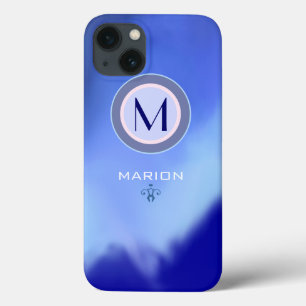 bluish monogram iPhone 13 case