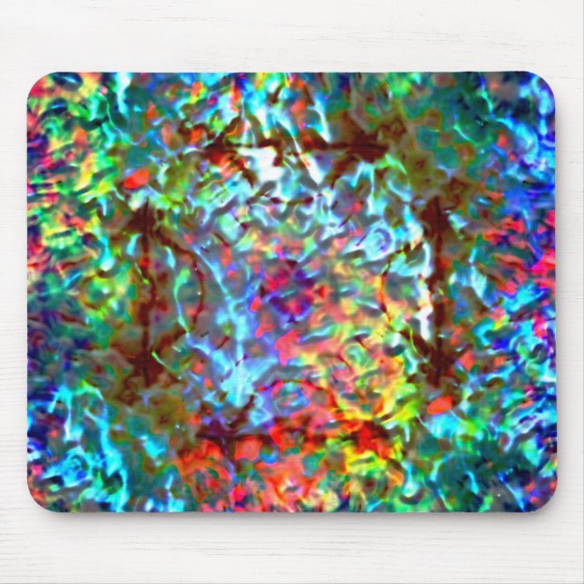 Bluish psychedelic or cybernetic sea rock mouse pad (Front)