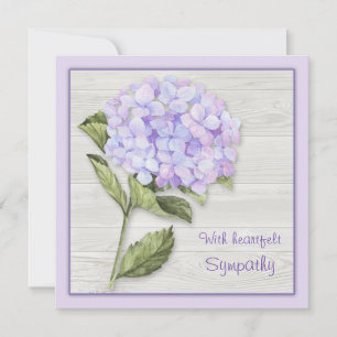 Bluish purple hydrangea Sympathy Card
