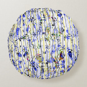 Bluish Round Pillow