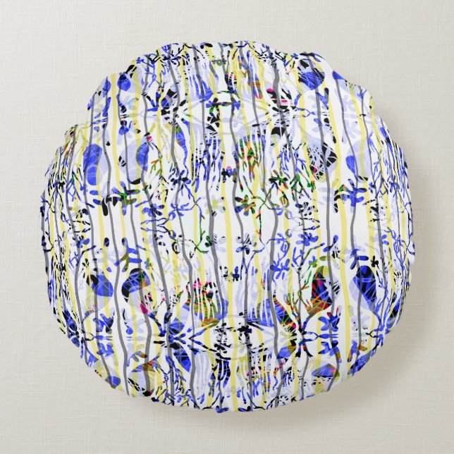 Bluish Round Pillow (Front)