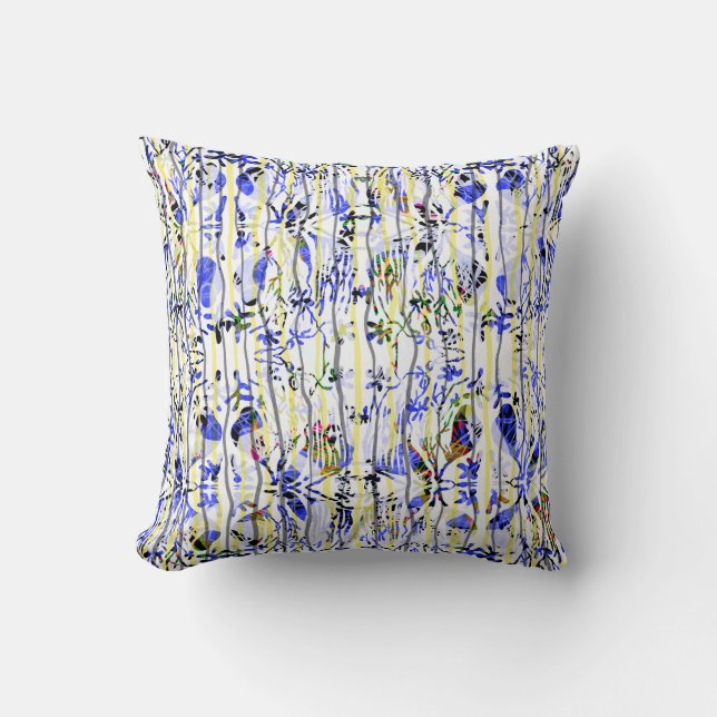 Bluish Throw Pillow (Front)