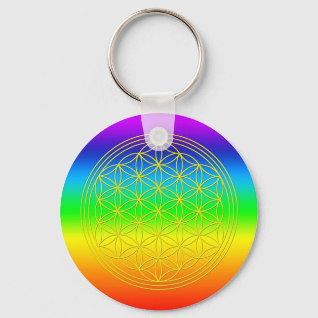 Blume des Lebens chakra 2 Keychain (Front)
