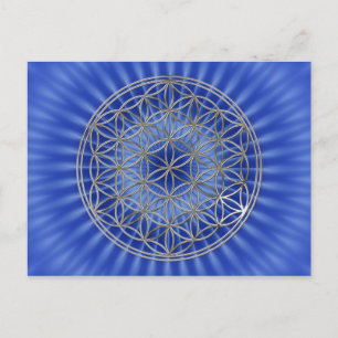 Blume des Lebens / Flower Of Life   silver royal Postcard