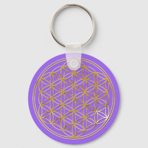 Blume des Lebens klein lila Keychain