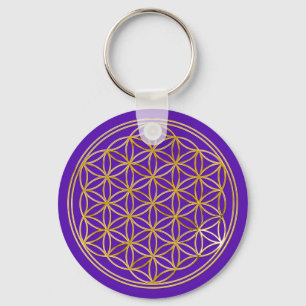 Blume des Lebens   klein violet Keychain