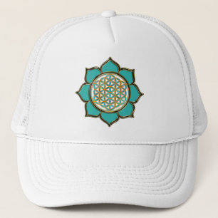 Blume des Lebens Lotus türkis Trucker Hat