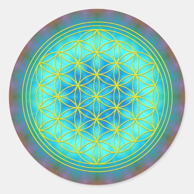 Blume des Lebens Motiv 11 Classic Round Sticker (Front)