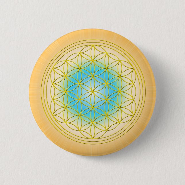 Blume des Lebens Motiv 2 Inch Round Button (Front)
