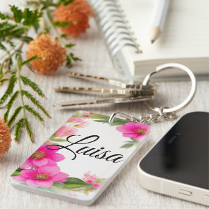 Blumen Kranz Aquarellzeichnung Keychain