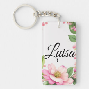 Blumen Kranz Aquarellzeichnung Keychain
