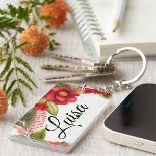 Blumen Kranz Aquarellzeichnung Keychain