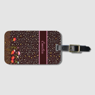 Blumen Muster mit Blumenwiese am Rand Luggage Tag