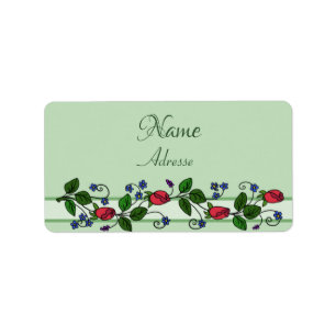 Blumen Ranke adressaufkleber Label