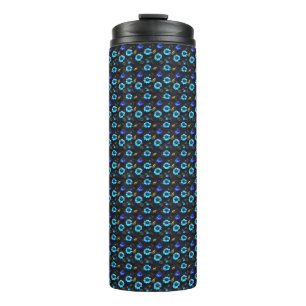 Blumenmuster blaue Blüten Thermal Tumbler