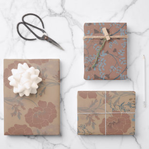 Blumenmuster, Mocha mousse Farbe Wrapping Paper Sheet