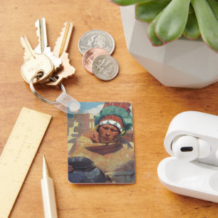 Blumenschein, Taos Native American Indian Portrait Keychain