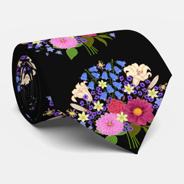 Blumenstrauss Black Neck Tie (Rolled)