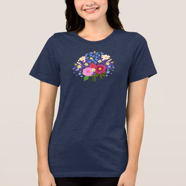 Blumenstrauss Navy Tri-Blend Shirt (Front)