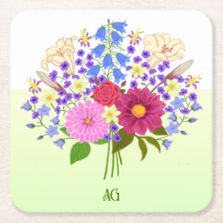 Blumenstrauss Yellow Square Paper Coaster