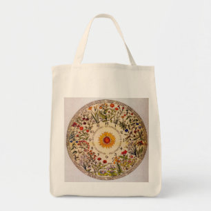 Blumenuhr Flower Clock  Grocery Tote Bag