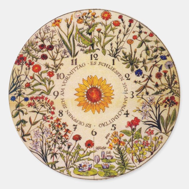 Blumenuhr Sticker Horloge Fleur (Devant)