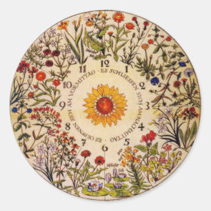 Blumenuhr Sticker Horloge Fleur