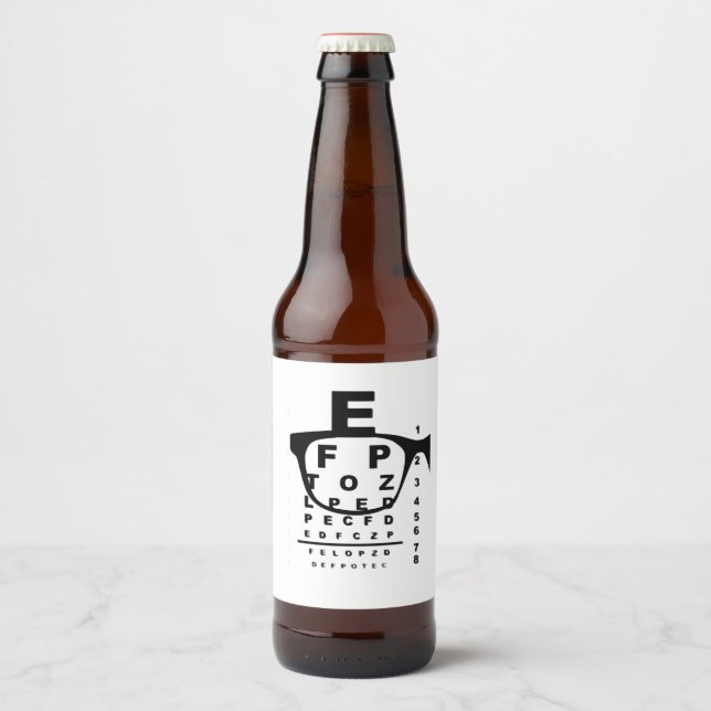 Blurr Eye Test Chart Beer Bottle Label (Front)