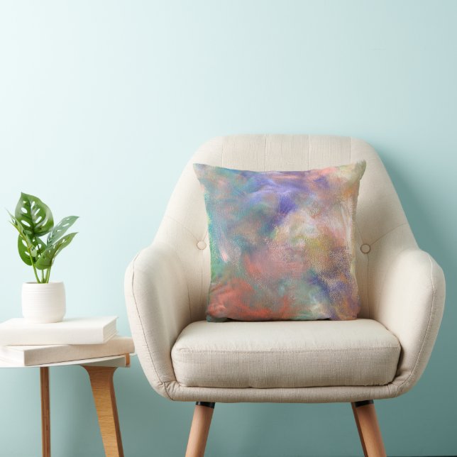 Blurred Abstract Paint Pattern Throw Pillow (Chair)
