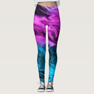 Blurred background fashionable crimson and blue  leggings