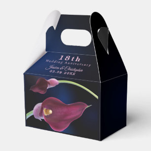 Blurred Blue Calla Lily 18th Wedding Anniversary Favor Box