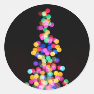 Blurred Christmas Lights Classic Round Sticker