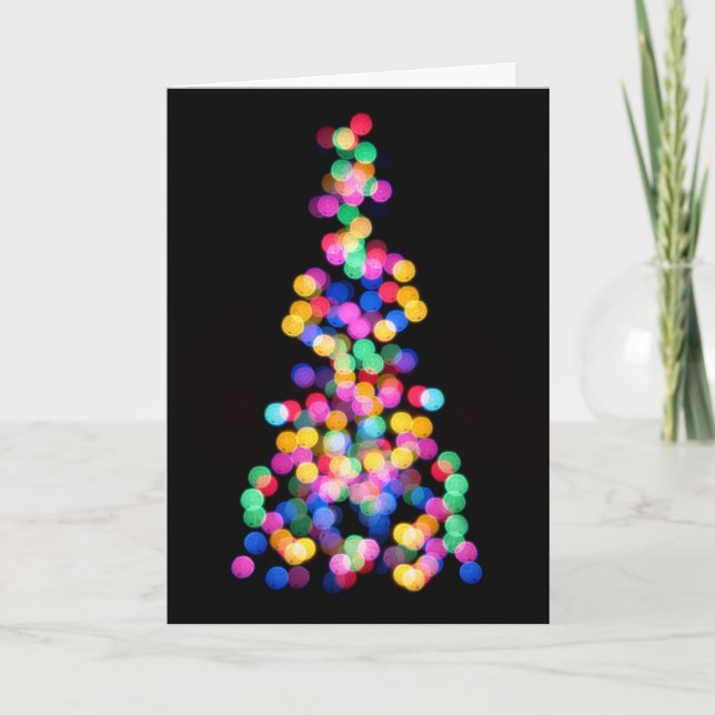 Blurred Christmas Lights Holiday Card (Front)
