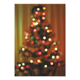 Blurred Christmas tree lights Photo Print