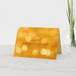 Blurred Golden Lights Happy Valentine's Day Card